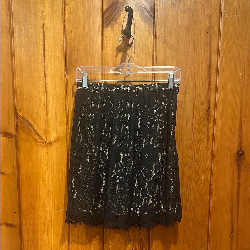 Robert Rodriguez Tan & Black Lace Skirt Size 4